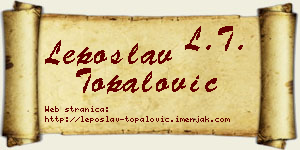 Leposlav Topalović vizit kartica